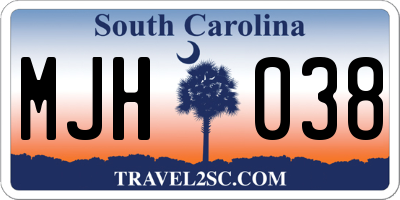 SC license plate MJH038