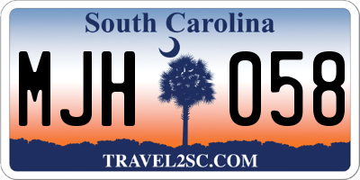 SC license plate MJH058