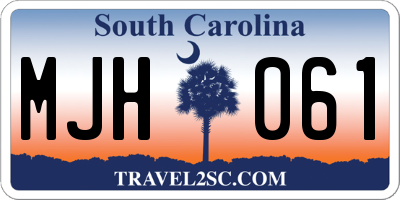 SC license plate MJH061