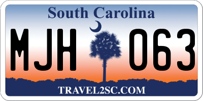 SC license plate MJH063