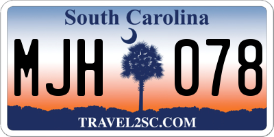 SC license plate MJH078