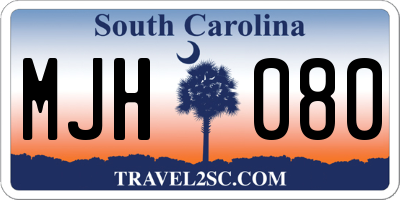 SC license plate MJH080