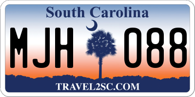 SC license plate MJH088