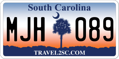 SC license plate MJH089