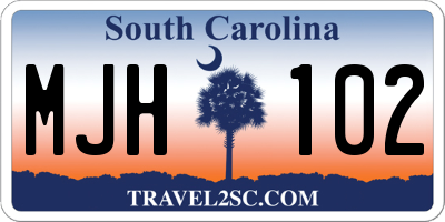 SC license plate MJH102