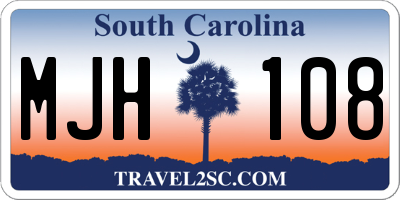 SC license plate MJH108