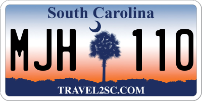 SC license plate MJH110