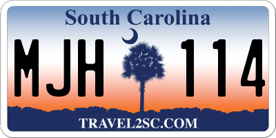 SC license plate MJH114