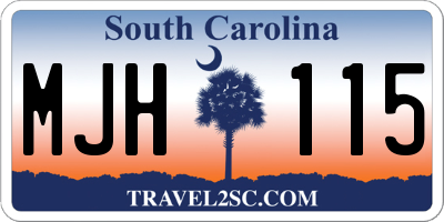 SC license plate MJH115