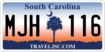 SC license plate MJH116