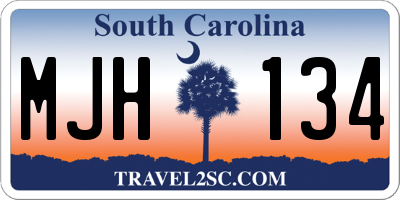 SC license plate MJH134
