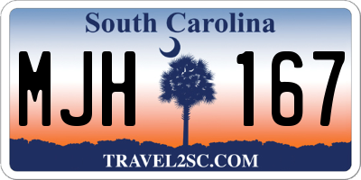 SC license plate MJH167