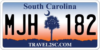 SC license plate MJH182
