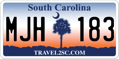 SC license plate MJH183