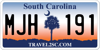SC license plate MJH191