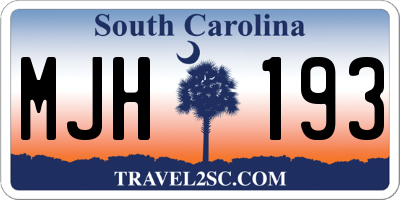 SC license plate MJH193