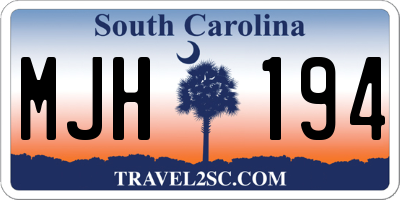 SC license plate MJH194