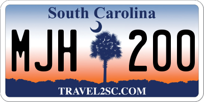 SC license plate MJH200