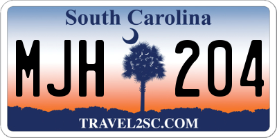 SC license plate MJH204
