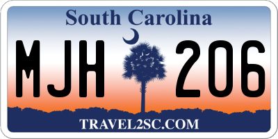 SC license plate MJH206
