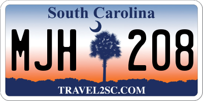 SC license plate MJH208