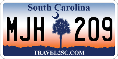 SC license plate MJH209