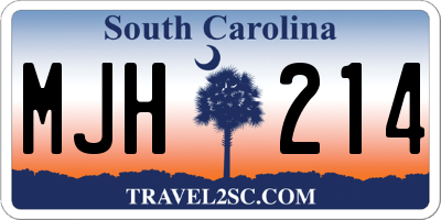 SC license plate MJH214