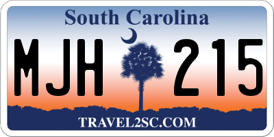 SC license plate MJH215