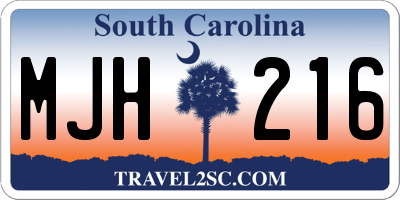 SC license plate MJH216