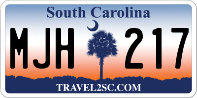 SC license plate MJH217