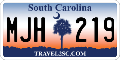 SC license plate MJH219