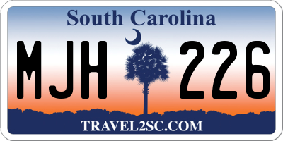 SC license plate MJH226