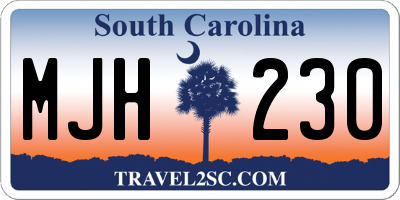 SC license plate MJH230