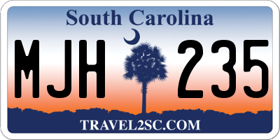 SC license plate MJH235