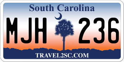 SC license plate MJH236