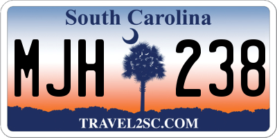 SC license plate MJH238