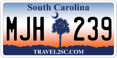 SC license plate MJH239