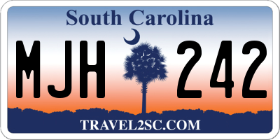 SC license plate MJH242