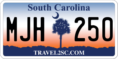SC license plate MJH250