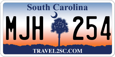 SC license plate MJH254