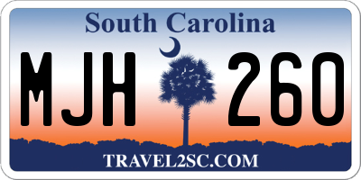 SC license plate MJH260