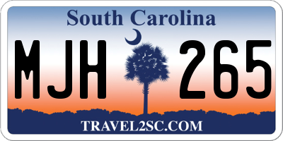 SC license plate MJH265