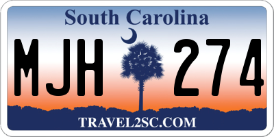 SC license plate MJH274