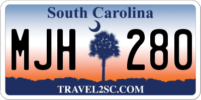 SC license plate MJH280