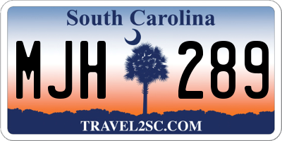 SC license plate MJH289