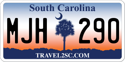 SC license plate MJH290