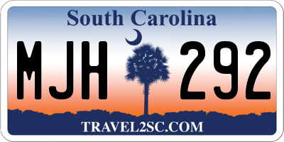 SC license plate MJH292