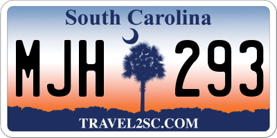 SC license plate MJH293