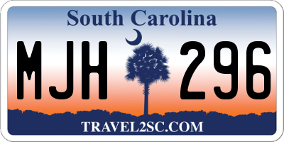 SC license plate MJH296