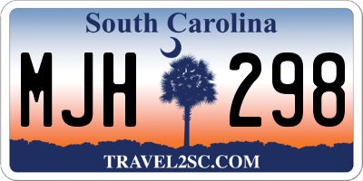 SC license plate MJH298